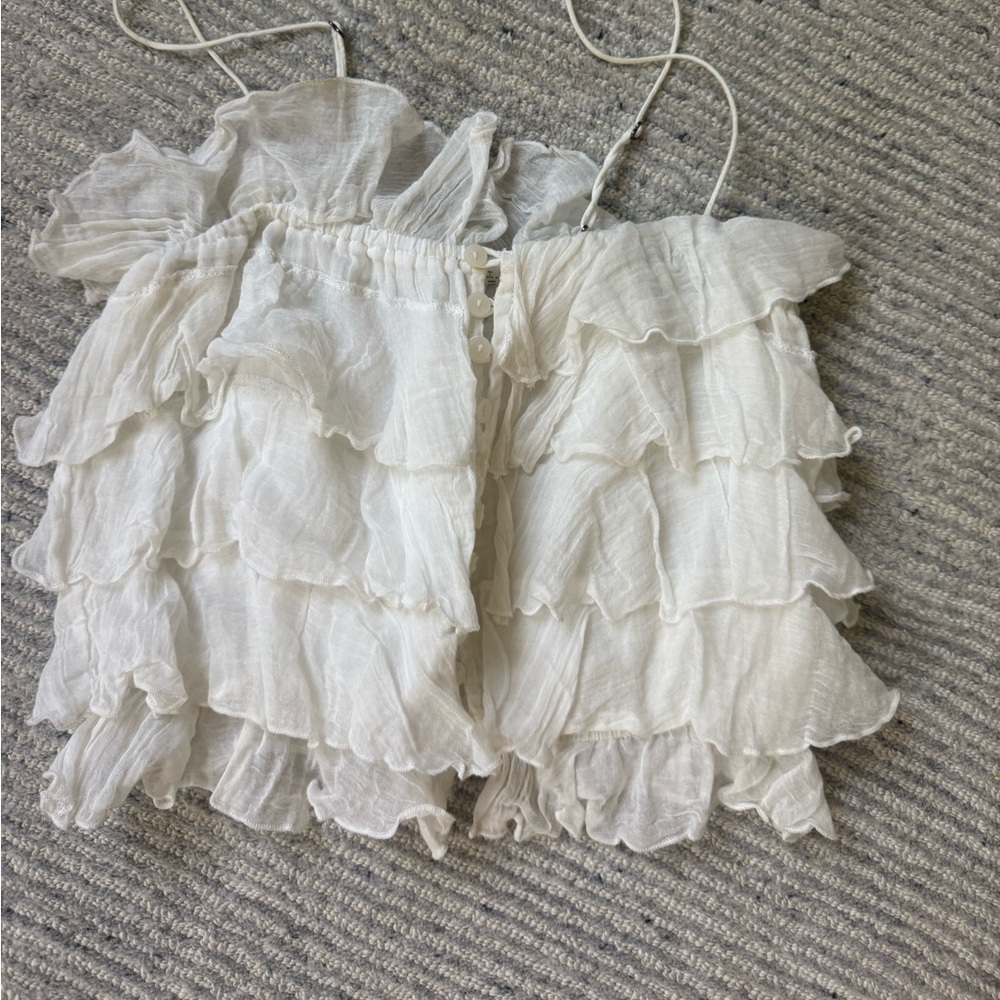 Free People Frilly Crop Top